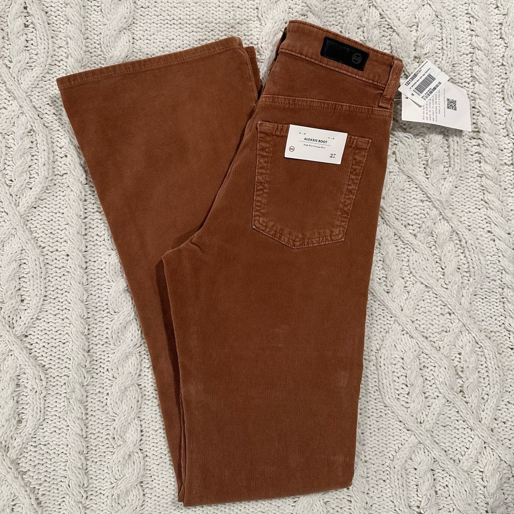 AG Alexxis High Rise Vintage Boot corduroy jeans tall long inseam pants Brown 27 - Picture 10 of 10